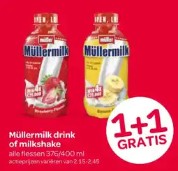 Spar Müllermilk drink of milkshake aanbieding