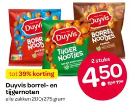 Spar Duyvis borrel- en tijgernoten aanbieding