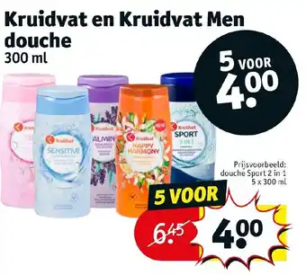 Kruidvat Kruidvat en Kruidvat Men douche 300 ml aanbieding