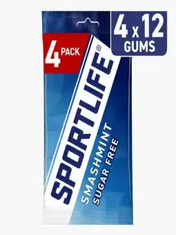 Flink Sportlife Smashmint sugar free gums 4-pack aanbieding