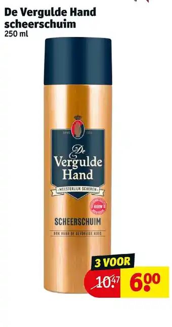 Kruidvat De Vergulde Hand scheerschuim 250 ml aanbieding