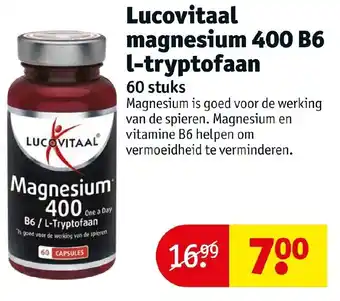 Kruidvat Lucovitaal magnesium 400 B6 l-tryptofaan 60 stuks aanbieding