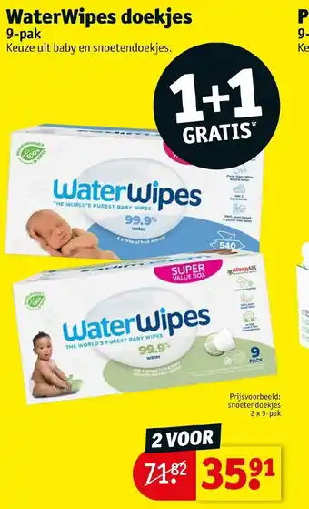 Kruidvat WaterWipes doekjes 9-pack aanbieding