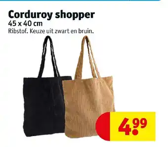 Kruidvat Corduroy shopper 45x40 cm aanbieding