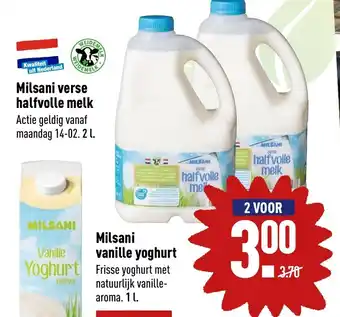 ALDI Milsani verse halfvolle melk 2L aanbieding