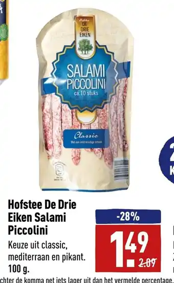 ALDI Hofstee De Drie Eiken Salami Piccolini 100g aanbieding