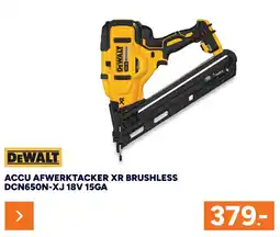BOUWMAAT DEWALT ACCU AFWERKTACKER XR BRUSHLESS DCN650N-XJ 18V 15GA aanbieding