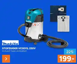 BOUWMAAT Makita STOFZUIGER VC3011L 230V aanbieding