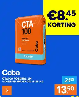 BOUWMAAT Coba CTA100 poederlijm vloer en wand grijs 25 kg aanbieding