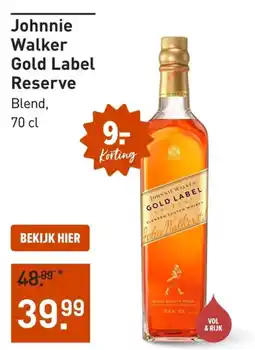 Gall & Gall Johnnie Walker Gold Label Reserve aanbieding