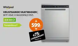 Expert Whirlpool vrijstaande vaatwasser w7f hs41 x maxispace rvs aanbieding