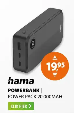 Expert hama powerbank | power pack 20.000mah aanbieding