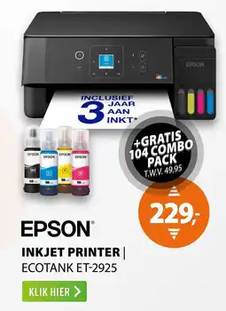 Expert EPSON INKJET PRINTER | ECOTANK ET-2925 aanbieding