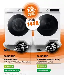Expert Samsung Wasmachine + Warmtepompdroger aanbieding