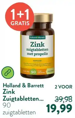 Holland & Barrett Holland & Barrett Zink zuigtabletten met propolis aanbieding