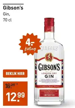 Gall & Gall Gibson's Gin aanbieding