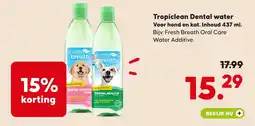 Pets Place Tropiclean Dental water aanbieding