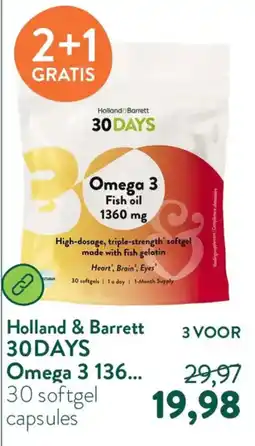 Holland & Barrett Holland & Barrett 30DAYS Omega 3 136... aanbieding