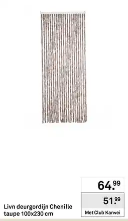 Karwei Livn deurgordijn Chenille aanbieding