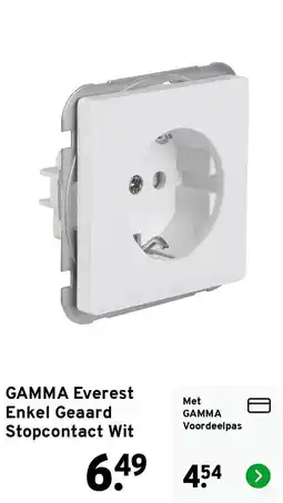 GAMMA Gamma Everest Enkel Geaard Stopcontact Wit aanbieding