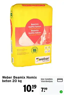 GAMMA weber beamix nomix beton aanbieding
