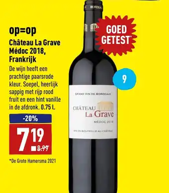 ALDI Chateau La Grave Medoc 2018, Frankrijk 0.75l aanbieding