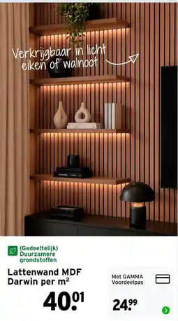 GAMMA Lattenwand MDF Darwin aanbieding