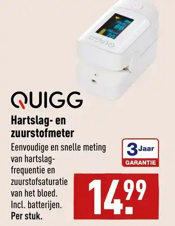 ALDI Quigg Hartslag- en zuurstofmeter aanbieding