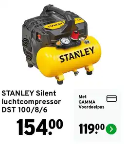 GAMMA STANLEY Silent luchtcompressor DST 100/8/6 aanbieding