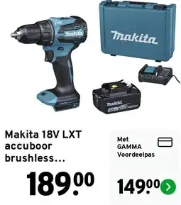 GAMMA Makita 18V LXT accuboor brushless... aanbieding