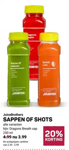 Ekoplaza JuiceBrothers Sappen of shots aanbieding