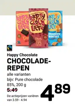 Ekoplaza Happy Chocolate Chocoladerepen aanbieding