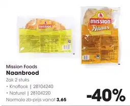 HANOS Mission Foods Naanbrood aanbieding