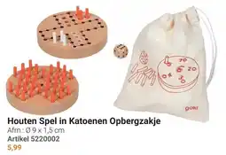 Lobbes goki Houten Spel in Katoenen Opbergzakje aanbieding