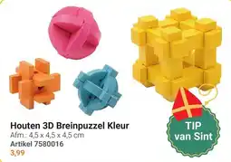 Lobbes Houten 3D Breinpuzzel Kleur aanbieding