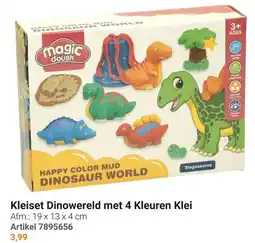 Lobbes Magic dough Kleiset Dinowereld met 4 Kleuren Klei aanbieding