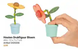 Lobbes Houten Drukfiguur Bloem aanbieding