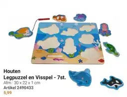 Lobbes Houten Legpuzzel en Visspel - 7st. aanbieding