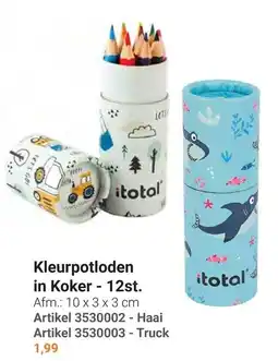 Lobbes itotal Kleurpotloden in Koker aanbieding