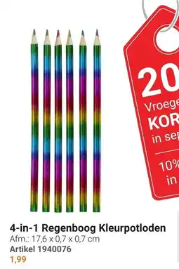 Lobbes 4-in-1 Regenboog Kleurpotloden aanbieding