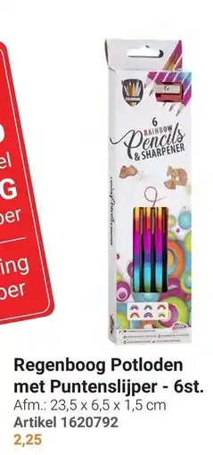 Lobbes Colorino Regenboog Potloden met Puntenslijper aanbieding