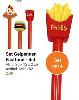 Lobbes Set Gelpennen Fastfood aanbieding