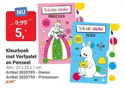 Lobbes Schilderstudio Kleurboek met Verfpalet en Penseel aanbieding