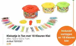 Lobbes Kleisetje in Ton met 18 Kleuren Klei aanbieding