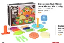 Lobbes Groenten en Fruit Kleiset met 6 Kleuren Klei aanbieding