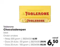 HANOS Toblerone Chocoladerepen aanbieding