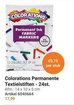 Lobbes Colorations Permanent Textielstiften aanbieding