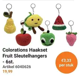 Lobbes Colorations Haakset Fruit Sleutelhangers aanbieding
