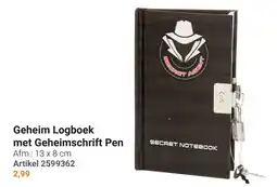 Lobbes Secret Agent Geheim Logboek met Geheimschrift Pen aanbieding