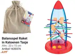 Lobbes Balansspel Raket in Katoenen Tasje aanbieding